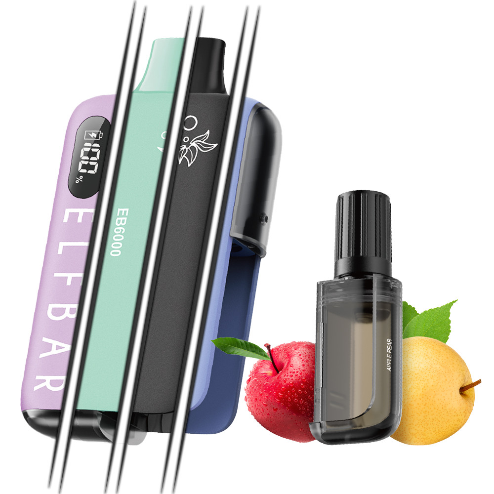 Elf Bar 6000 20mg 10ml Apple Pear Kit